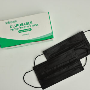 Face mask black 3ply - Image 1