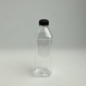 Clear pet bottle 330ml square - Image 1