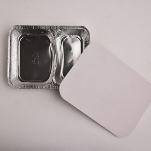 Aluminum container 8582-2sec with lid - Image 1
