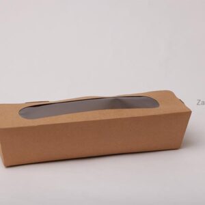 kraft baguette box with window large - Image 1