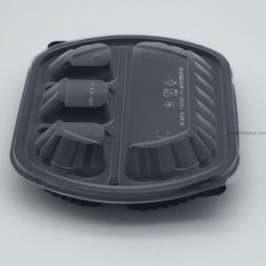 Black Microwave 4 Section with Lid - Image 1