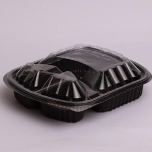 Black Microwave 3 Section with Lid - Image 1