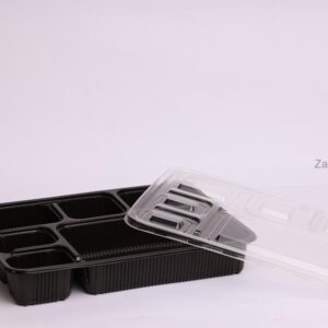 Black Microwave 6 Section with Lid - Image 1