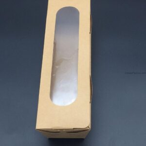 Kraft Baguette Box with Window Large - Image 1