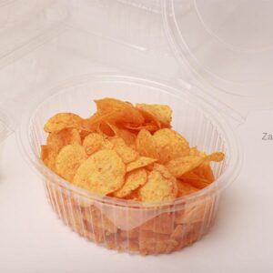 Clear Oval Hinged Container V513 750ml - Image 1