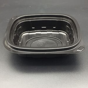 Black pastry container 12 oz with lid - Image 1