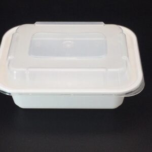 White Microwave Container RE12 with Lid - Image 1