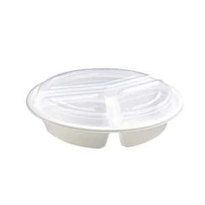 White Microwave Container RO48/3 with Lid - Image 1