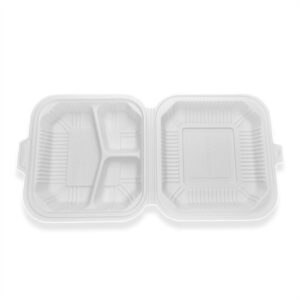 Biodegrable Lunch Box 9cm x 9cm 3sec - Image 1