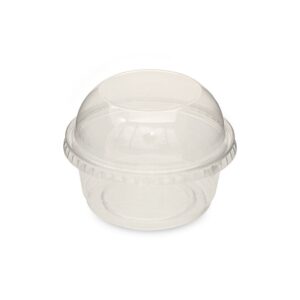 Clear Pet Ice Cream Cup with Lid 8 oz - Image 1