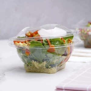 Round Hinged Salad Container 24 oz(RHC24) - Image 1