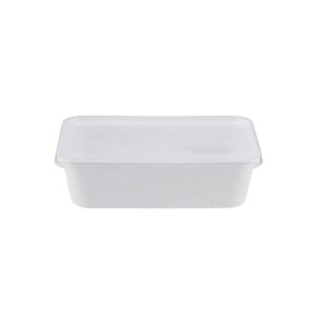 White Microwave Container RE28 with Lid - Image 1